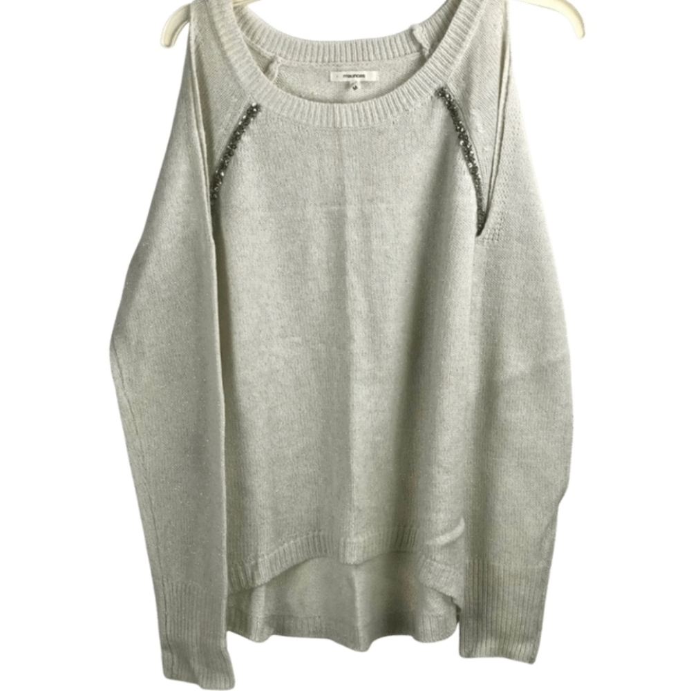 5/$25 Maurice’s Cold Shoulder beaded Sweater